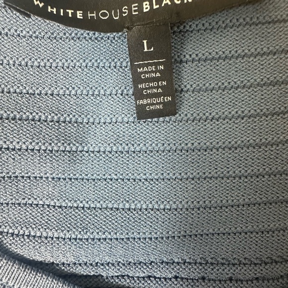 White House Black slate blue textured sweater size large - Picture 8 of 9
